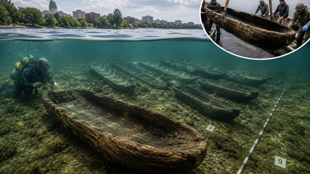 Découverte incroyable aux États-Unis : des pirogues vieilles de 5 200 ans cachées sous l&rsquo;eau