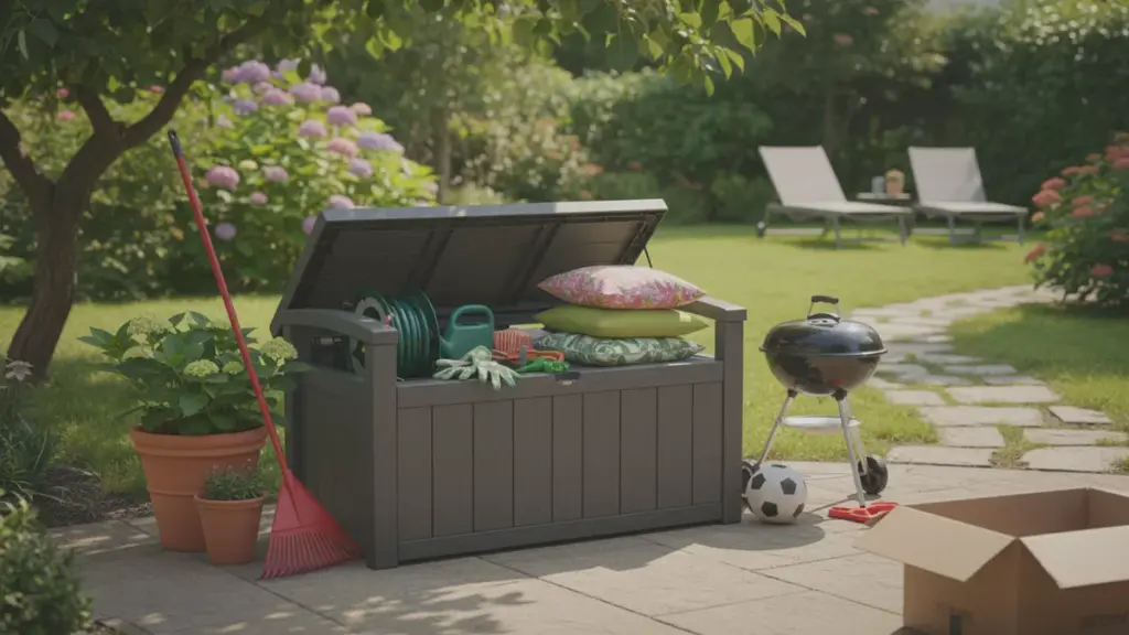 Banc avec rangement Keter Eden 2 en 1 : gardez votre jardin organisé sans aucun compromis